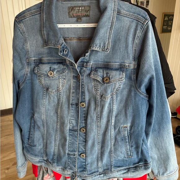 torrid Jackets & Blazers - torrid faded blue denim jacket with chest pockets